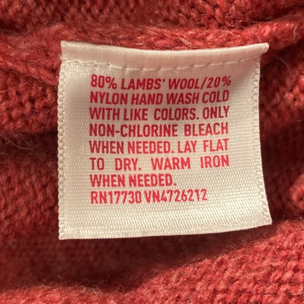 Vintage Mossimo Supply Co. red fairisle lambswool hooded mini dress. Size M - Picture 6 of 7